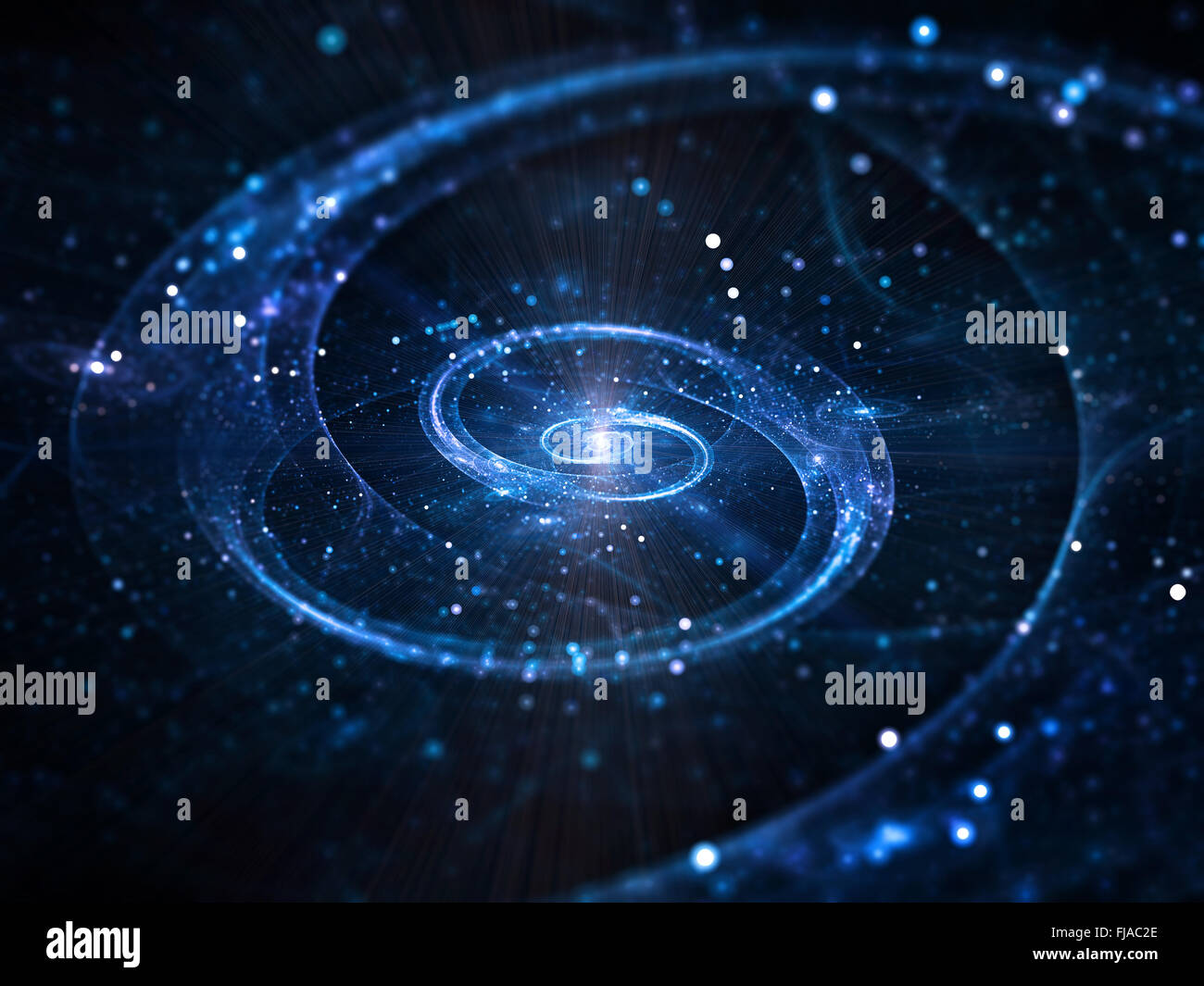 Spiral galaxy in deep space, abstract background Stock Photo