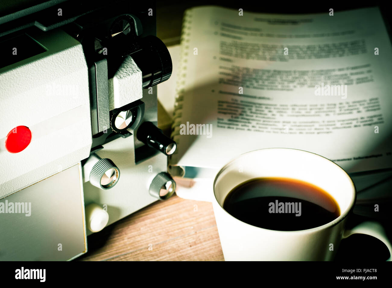 Writing screenwriter super 8 time Stock Photo