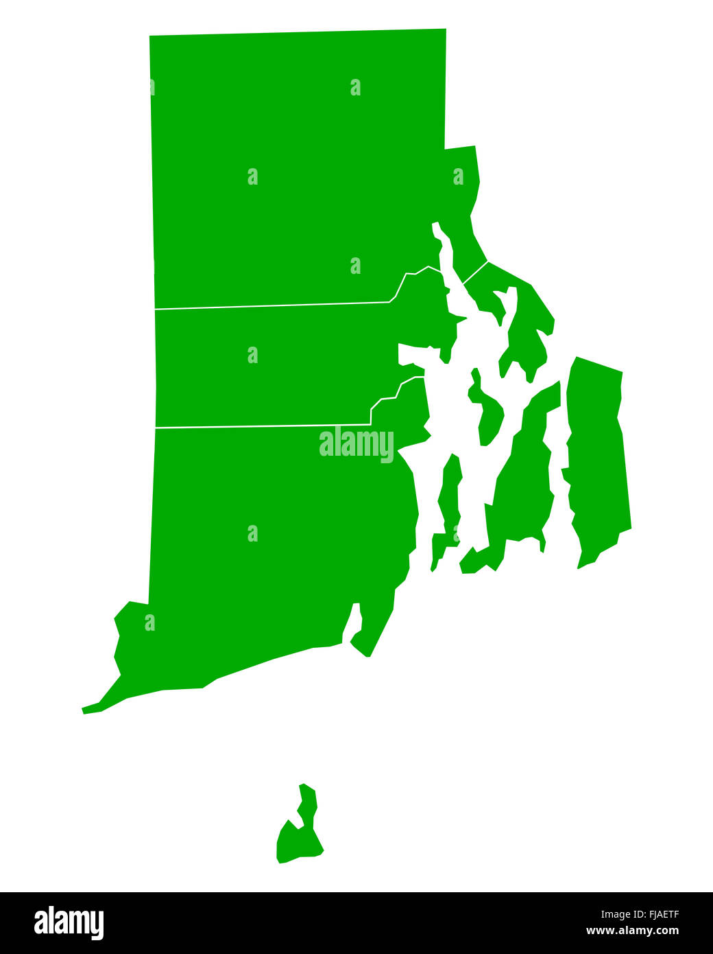 Map of Rhode Island Stock Photo Alamy