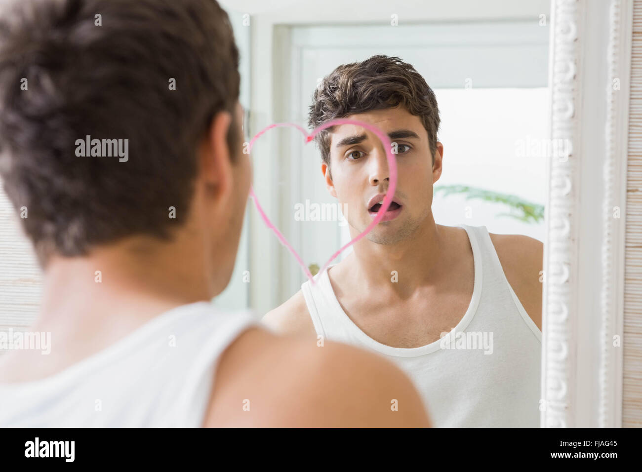 Man reflection in mirror Stock Photo Alamy