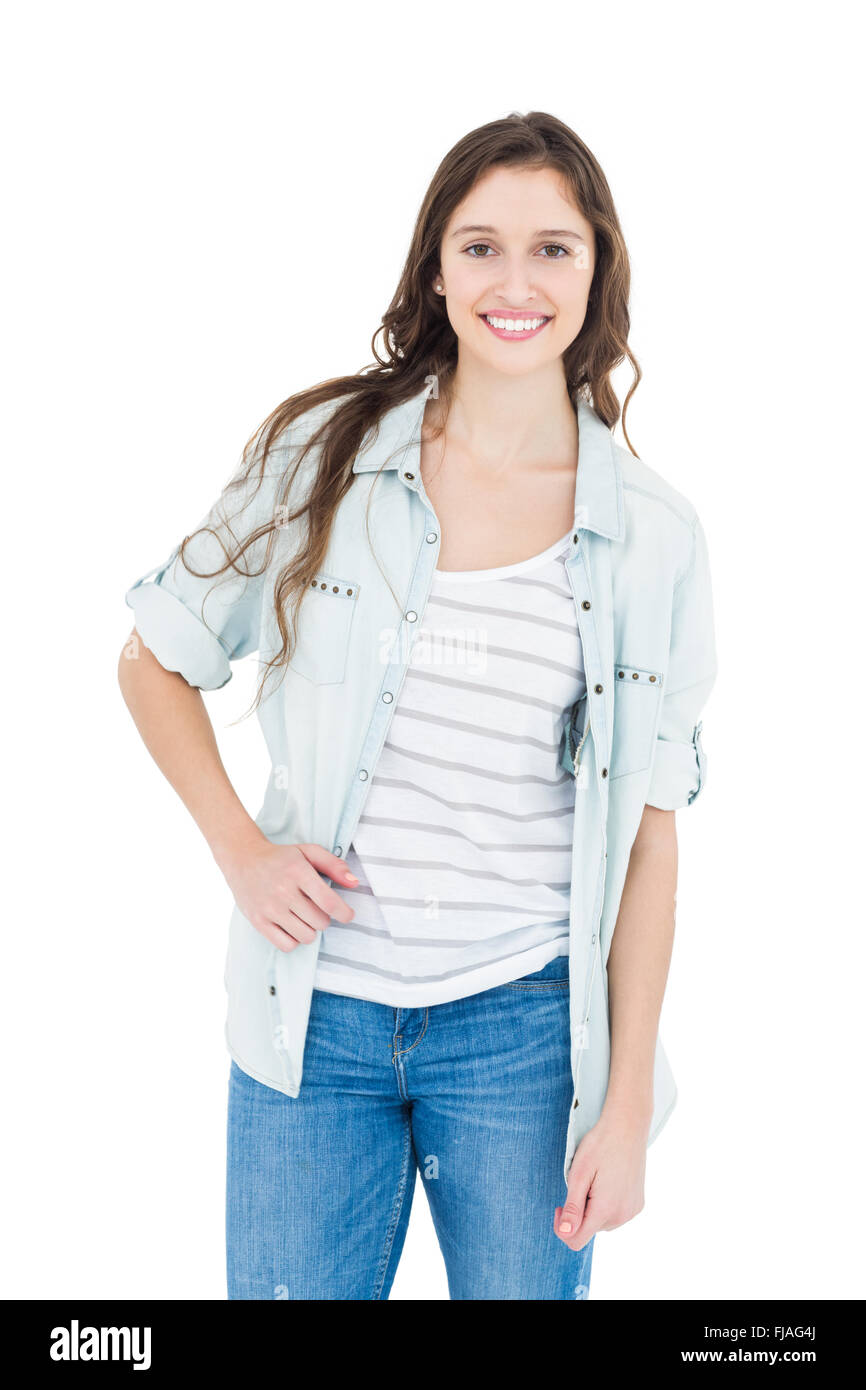 Young smiling woman posing in hi-res stock photography and images - Alamy