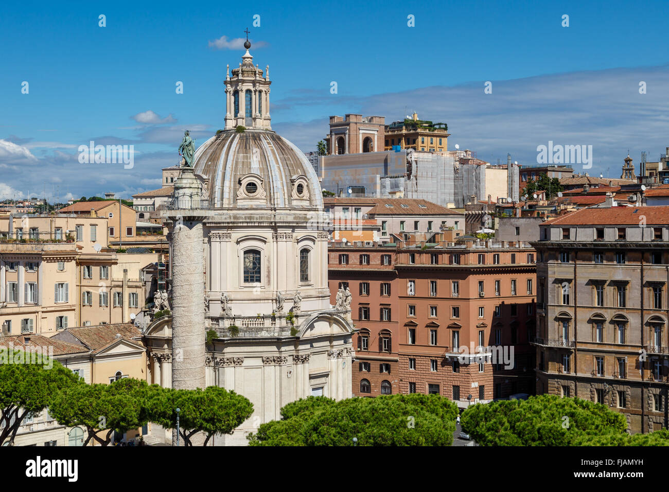 Close up view of ancient historical city of Rome with mausoleum and ...