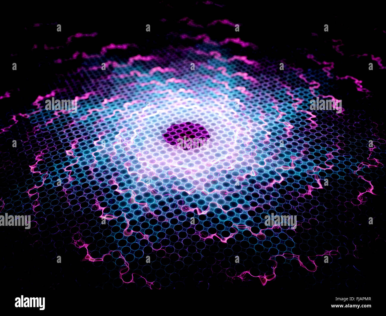 Repulsive force in nanotechnology, computer generated fractal background Stock Photo