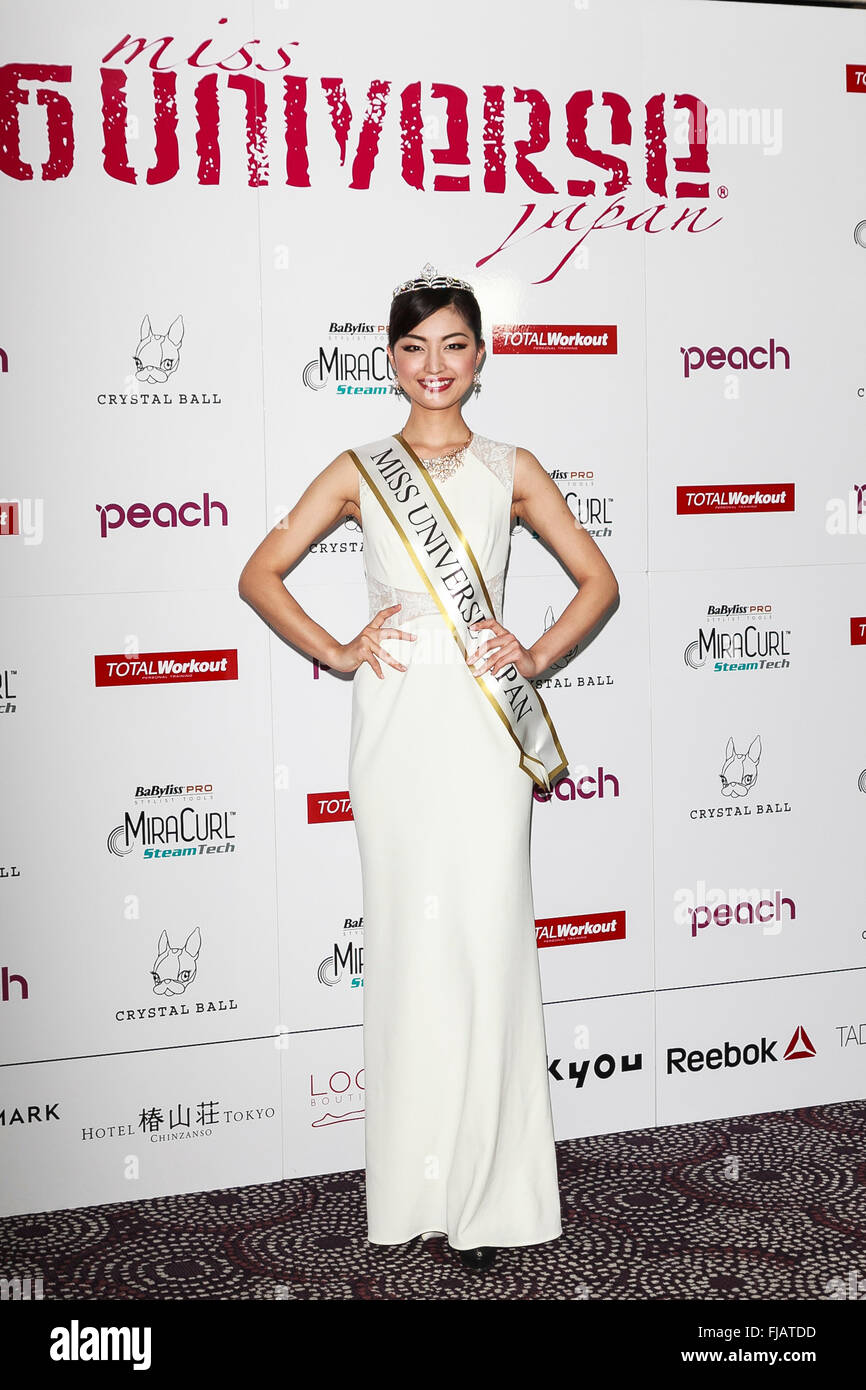 Tokyo, Japan. 1st March, 2016. Miss Universe Japan 2016 winner Sari ...