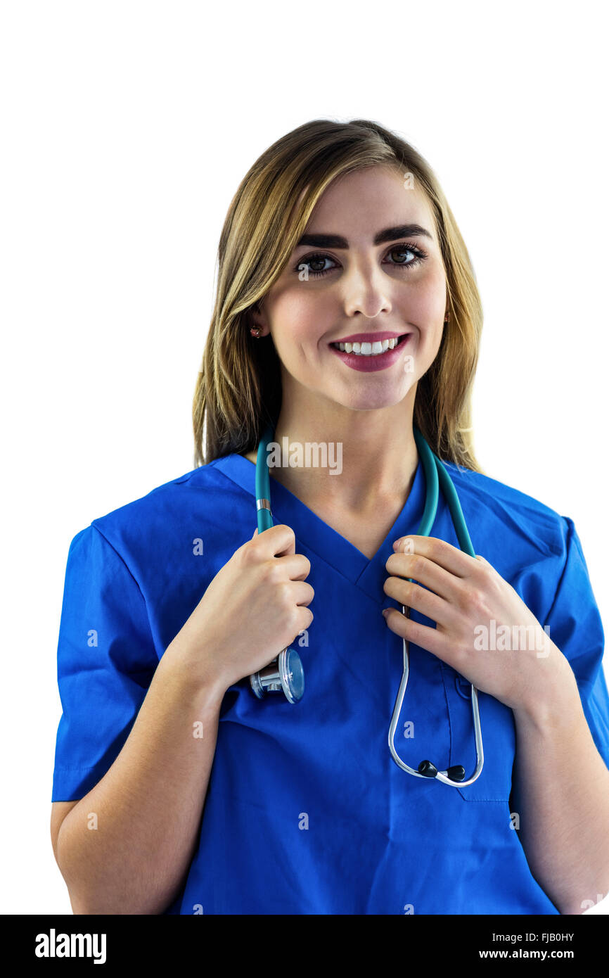 Smiling nurse looking at camera Stock Photo Alamy