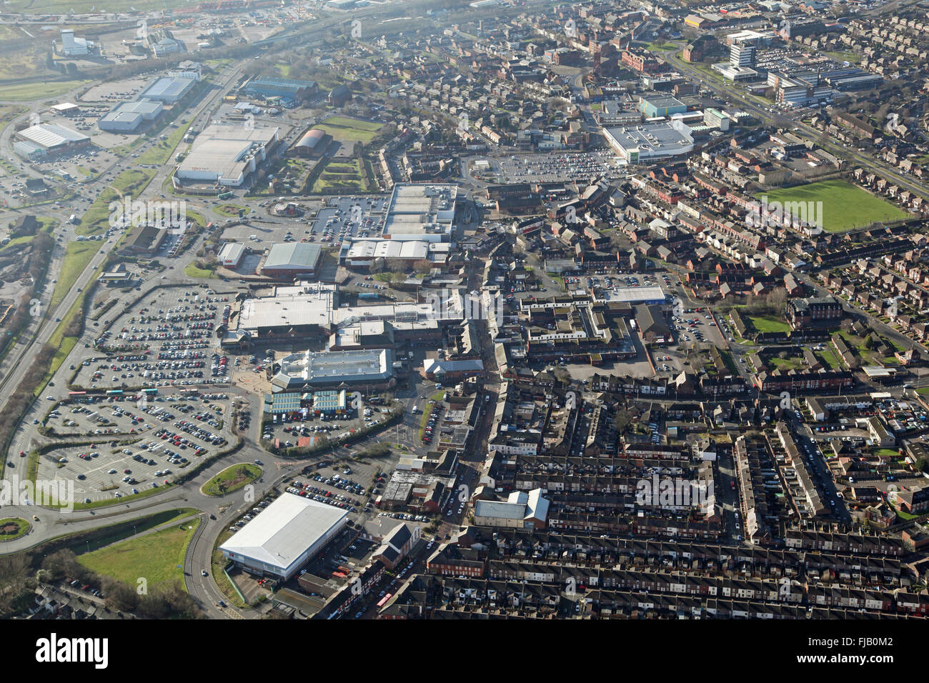 aerial view of the Cheshire town of Widnes, UK Stock Photo Alamy