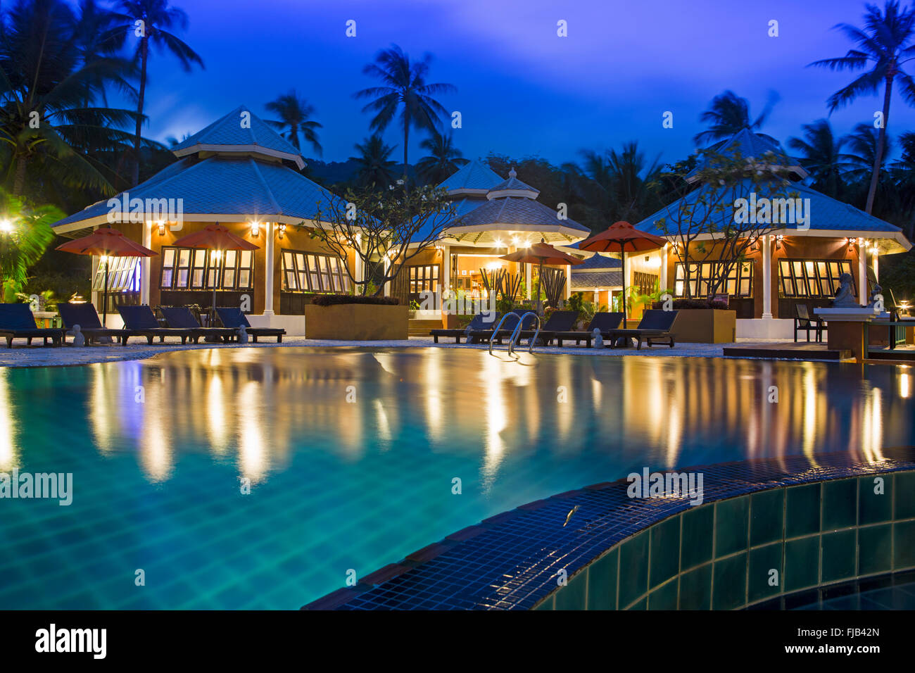 The swimming pool at the Pariya resort on Haad Yuan, Ko Pha Ngan, Thailand Stock Photo