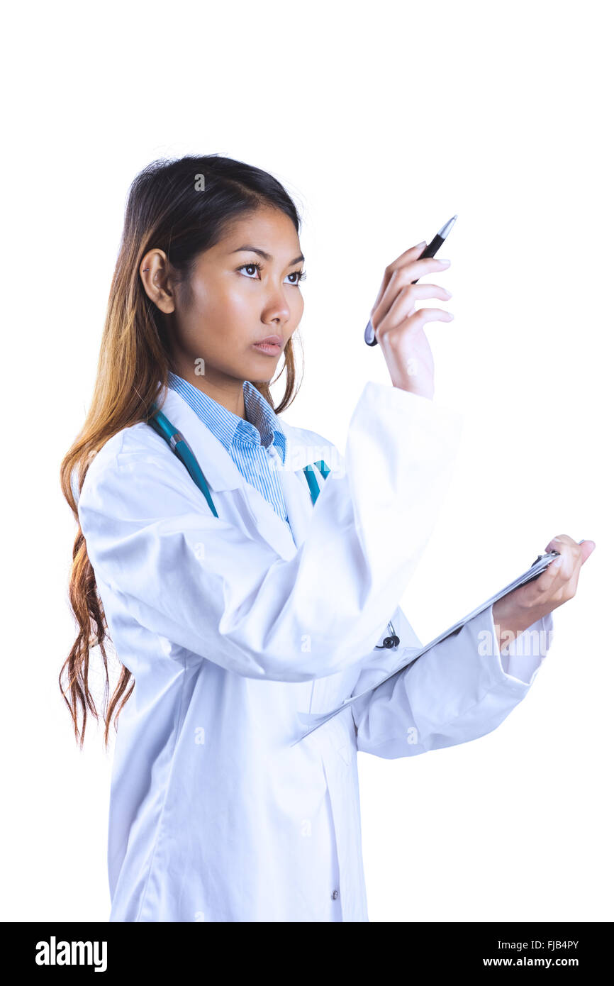 Asian woman doctor clipboard hi-res stock photography and images - Alamy