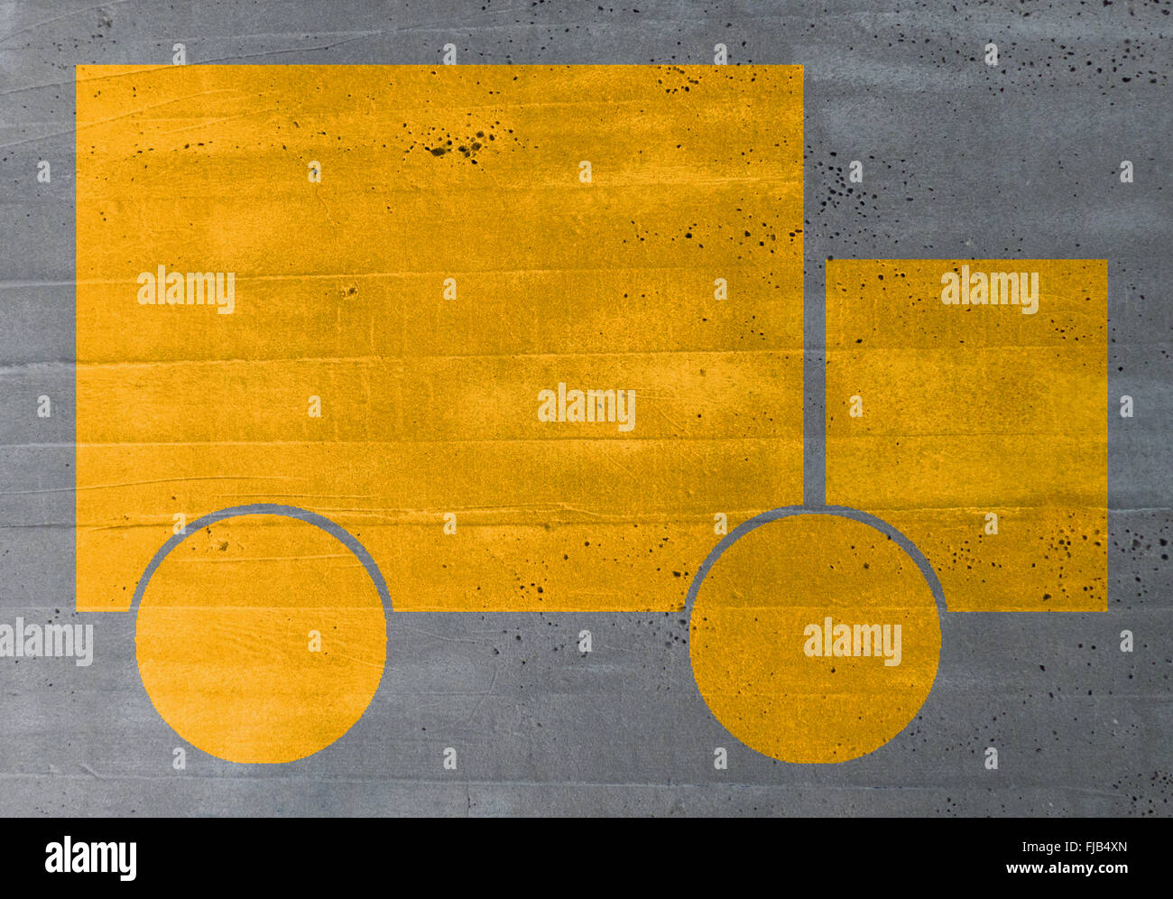 truck concept on cement texture background. Stock Photo