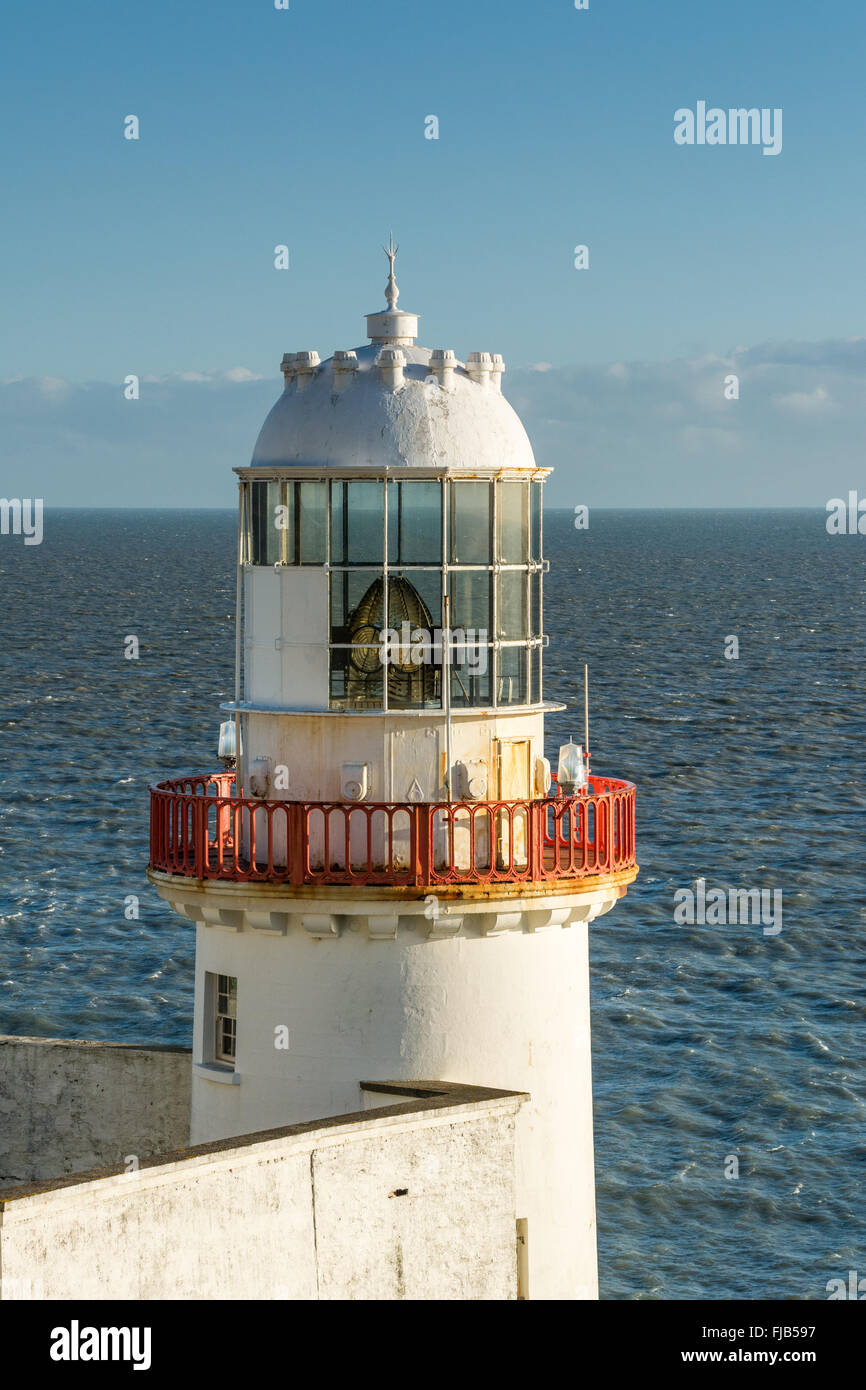 Wicklow Head Lighthouse on the east coast of Ireland Stock Photo