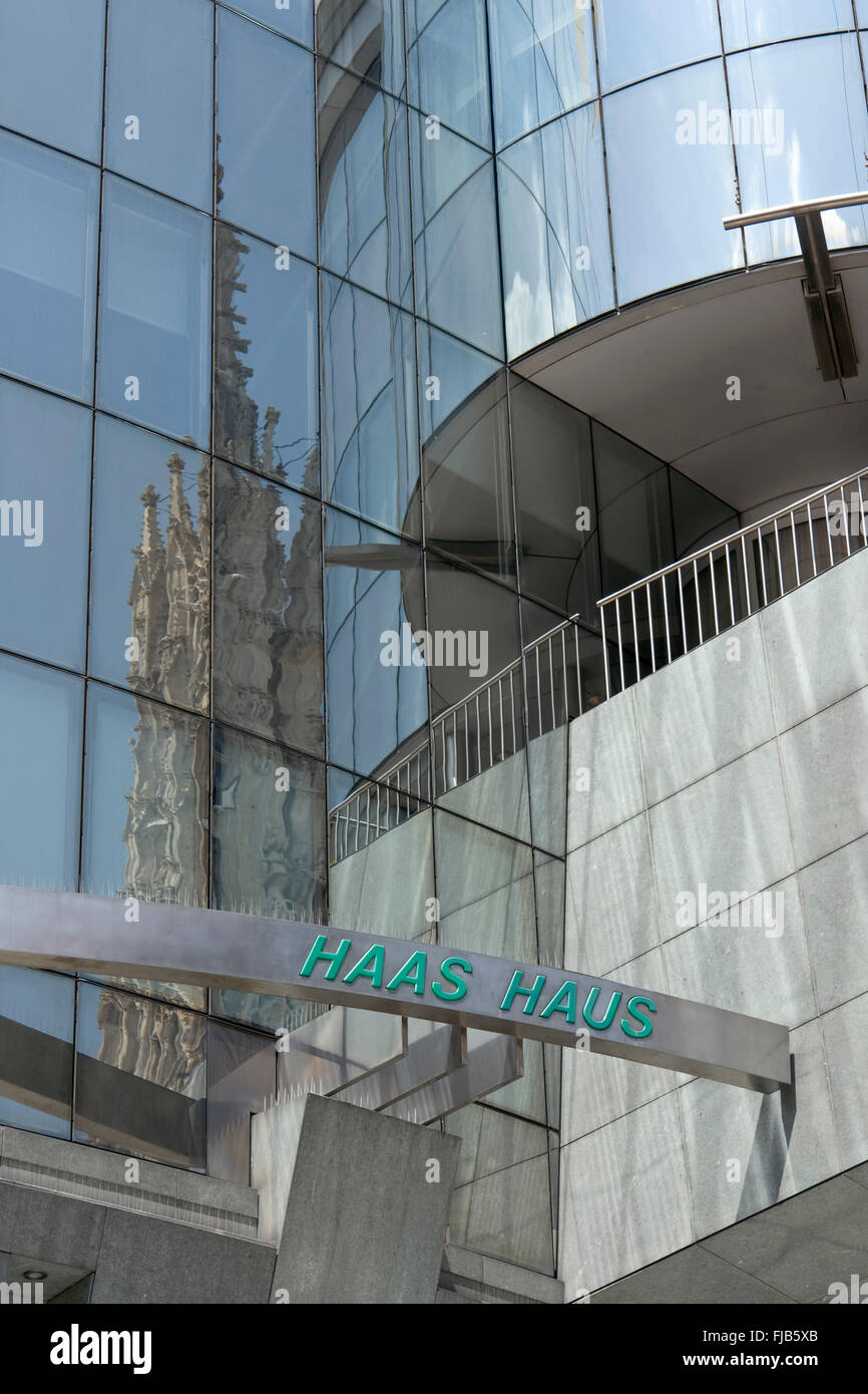 Haas-Haus, by Hans Hollein, 1990, detail. Stock Photo