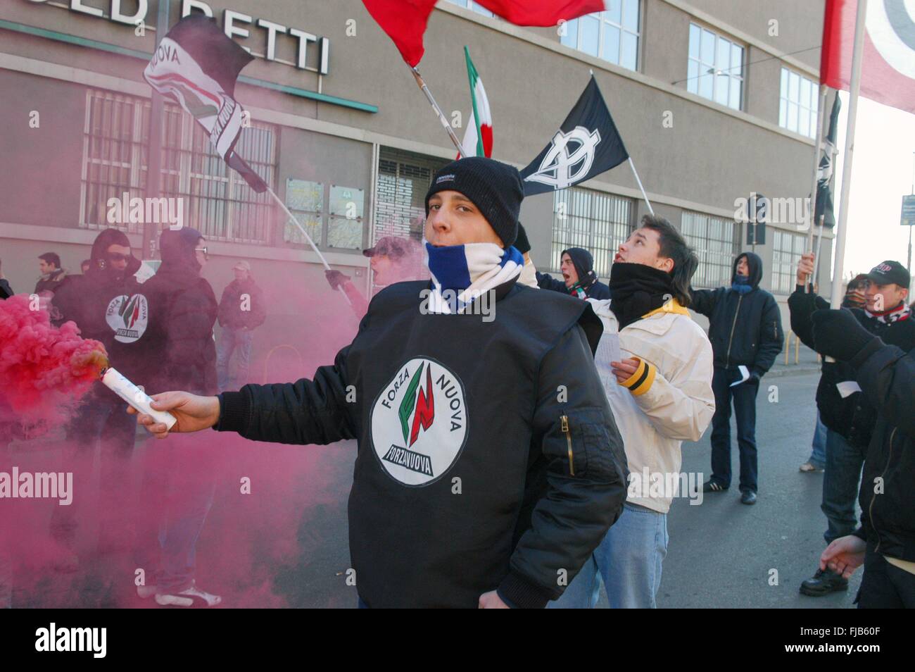 Milan, Italy, demonstration of the neonazi group 