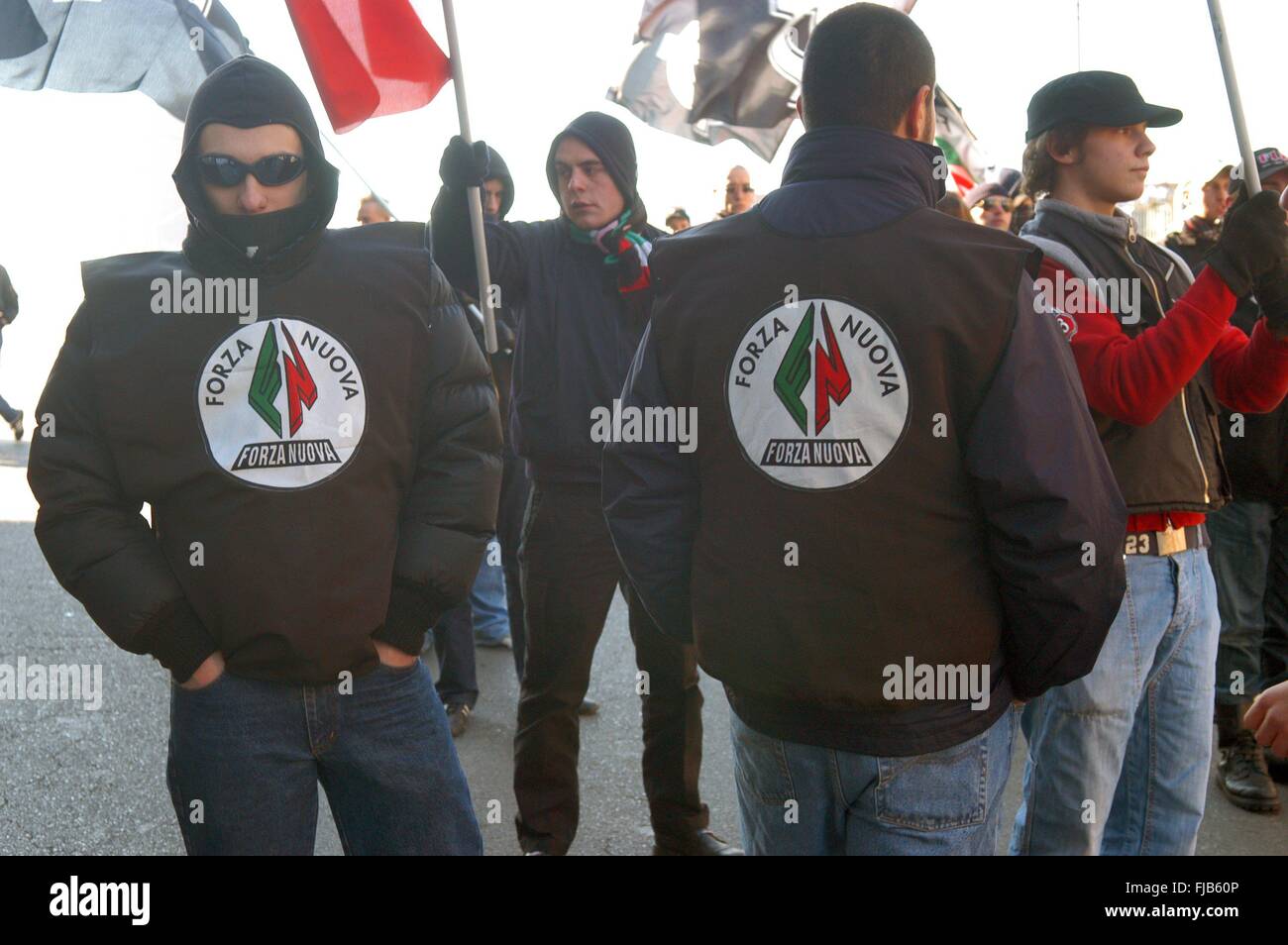 Milan,  Italy, demonstration of the neonazi group 'Forza Nuova' Stock Photo