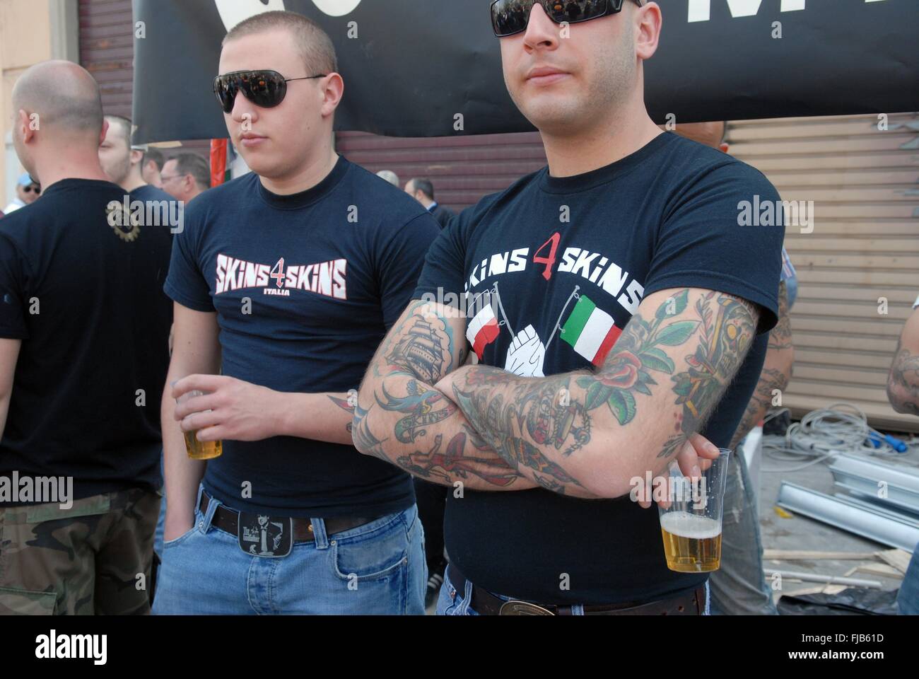 Milan (Italy), extremists of right gathering  for the -Black Heart- social center inauguration Stock Photo