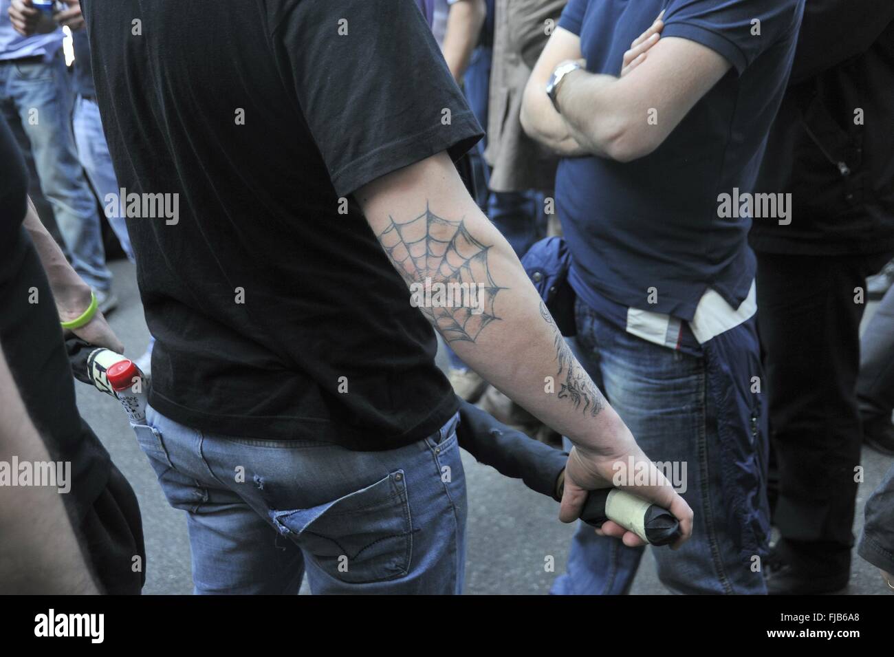 Milan,  Italy, demonstration of the neonazi group 'Forza Nuova' Stock Photo