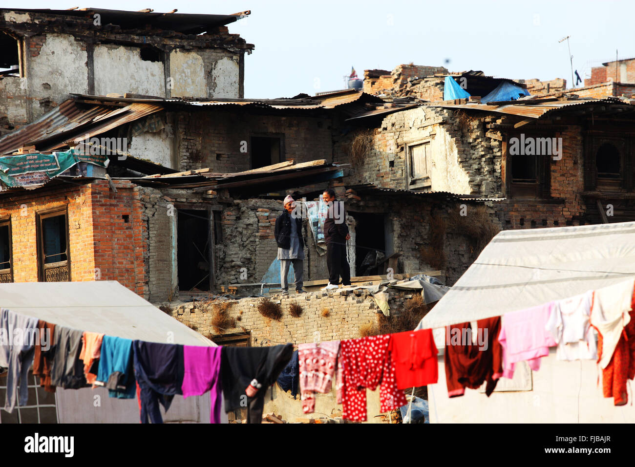 Earthquake Damaged Houses In Bhaktapur Hi-res Stock Photography And ...