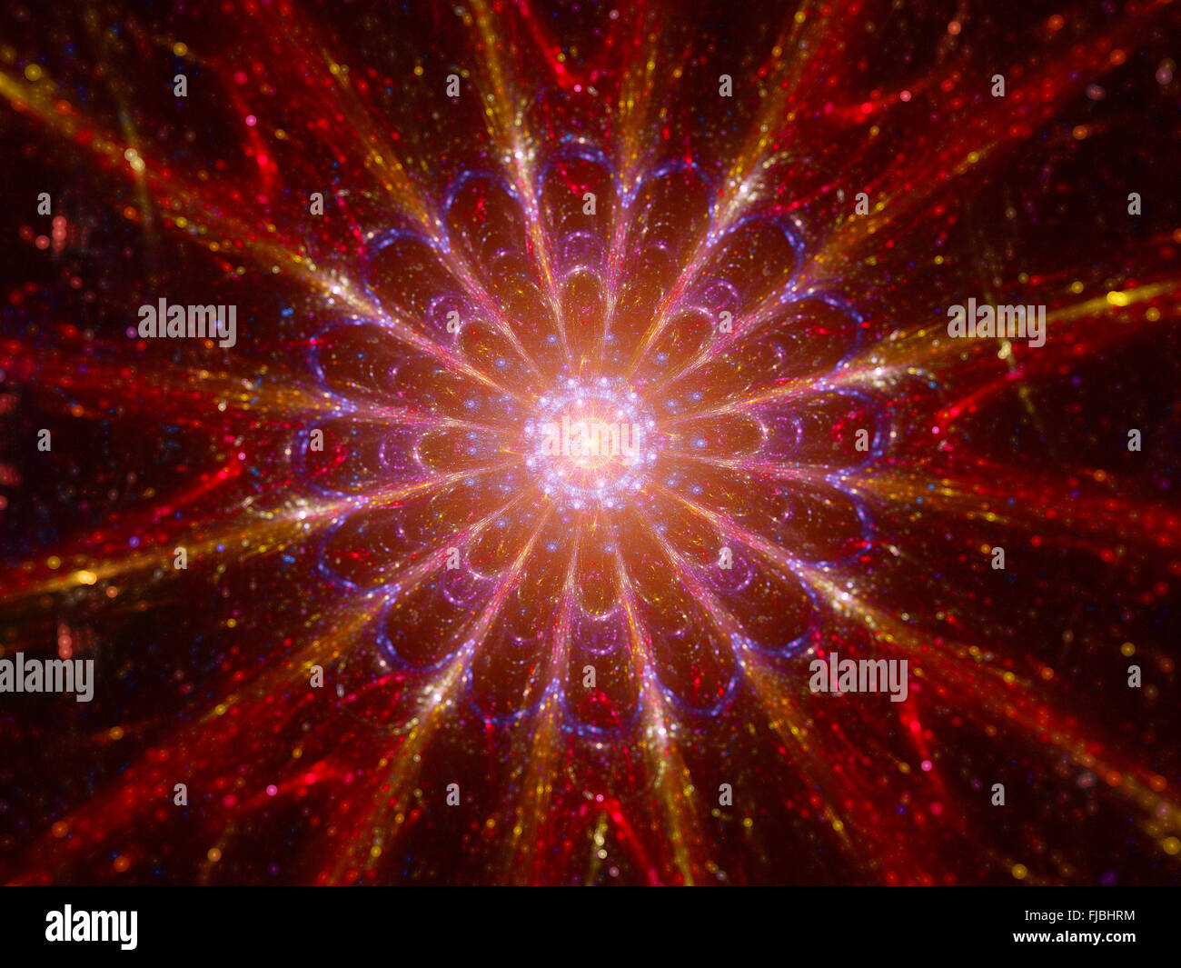 Big bang theory, computer generated fractal background Stock Photo