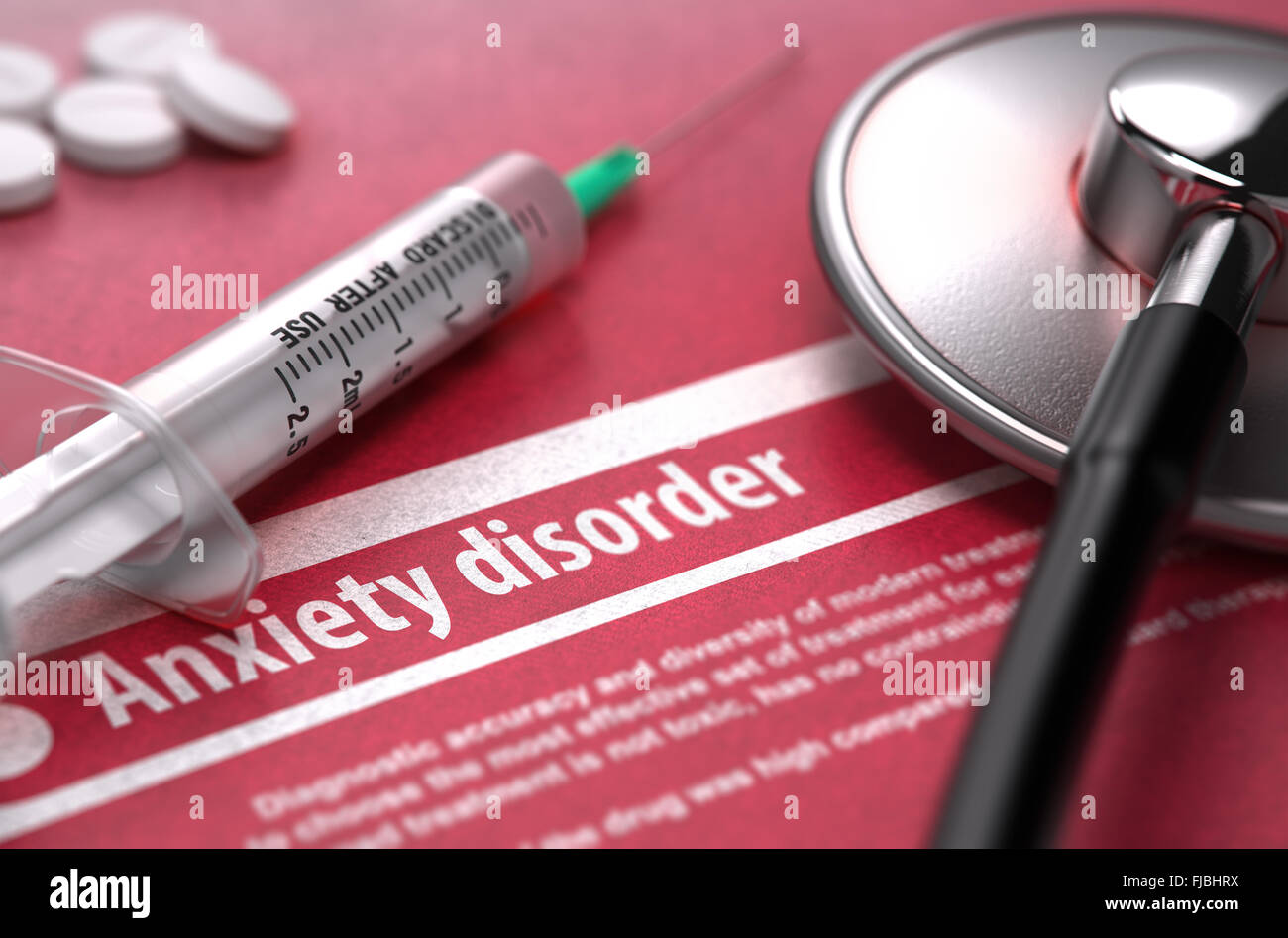 Anxiety disorder. Medical Concept on Red Background Stock Photo - Alamy