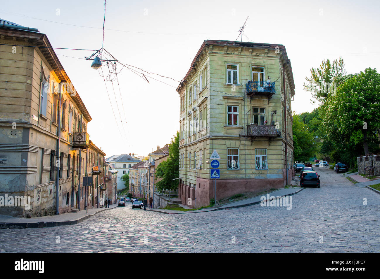 ancient house in the old city of Lviv Stock Photo
