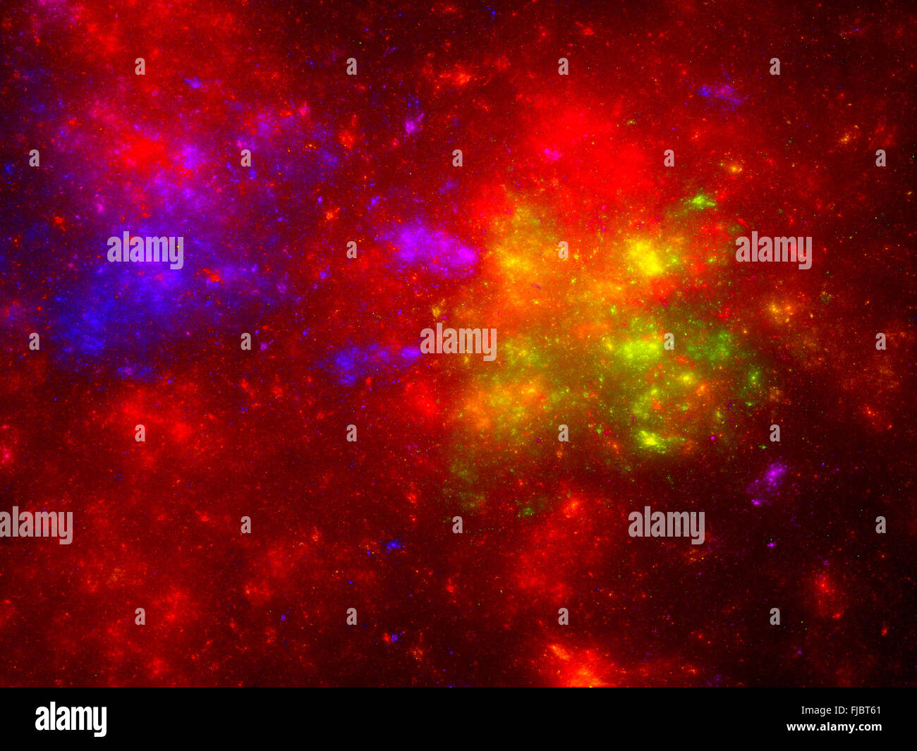 Colorful red starfield, computer generated abstract background Stock Photo