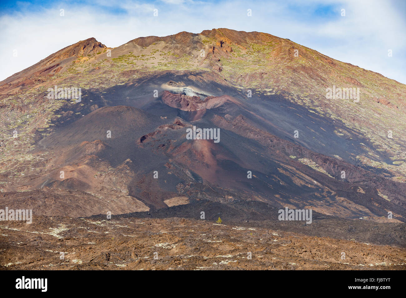 Pico Viejo with Narices del Teide, nostrils of Teide, Tenerife, Canary Islands, Spain Stock Photo