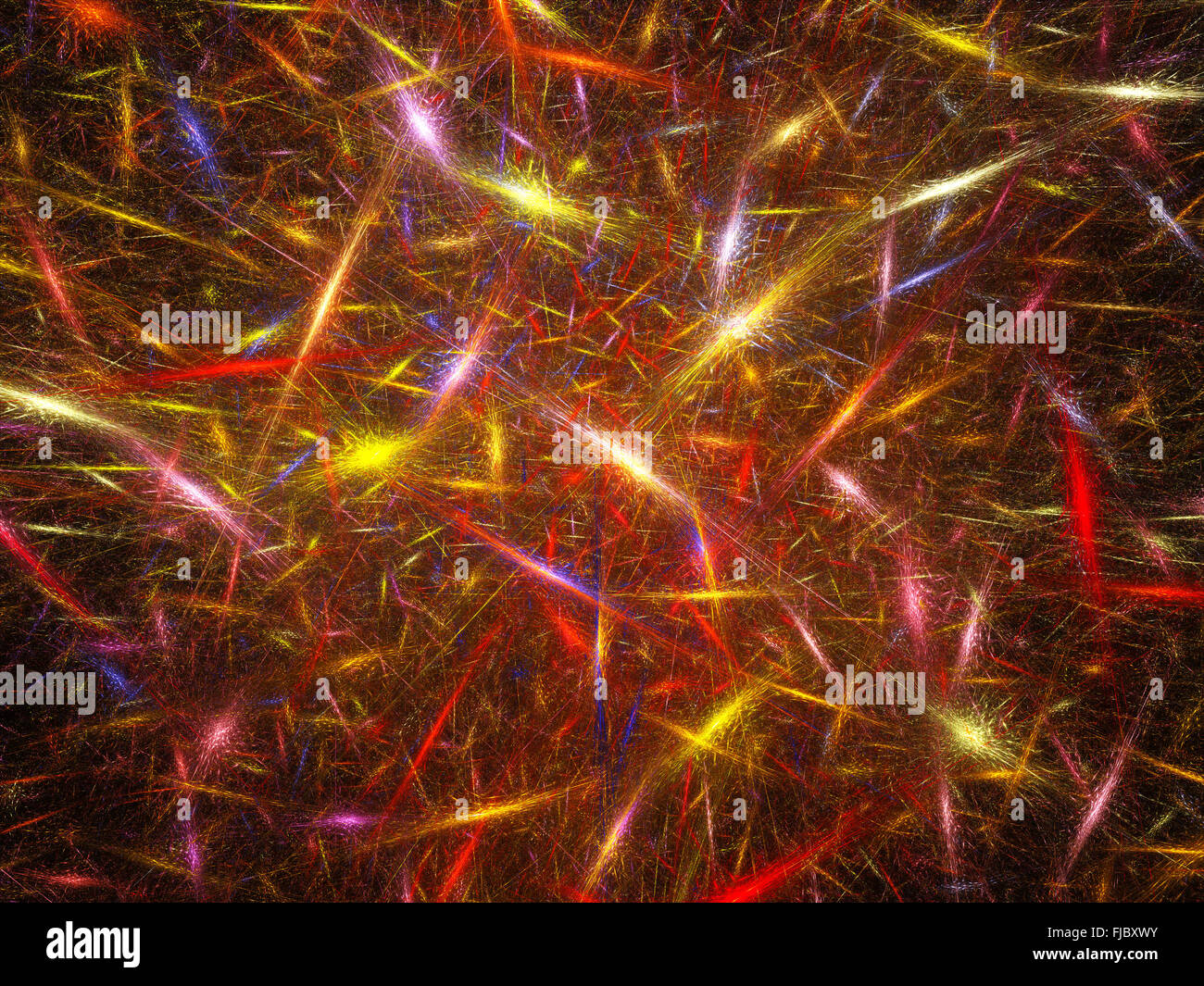 Glowing orange lines in space, computer generated abstract background Stock Photo