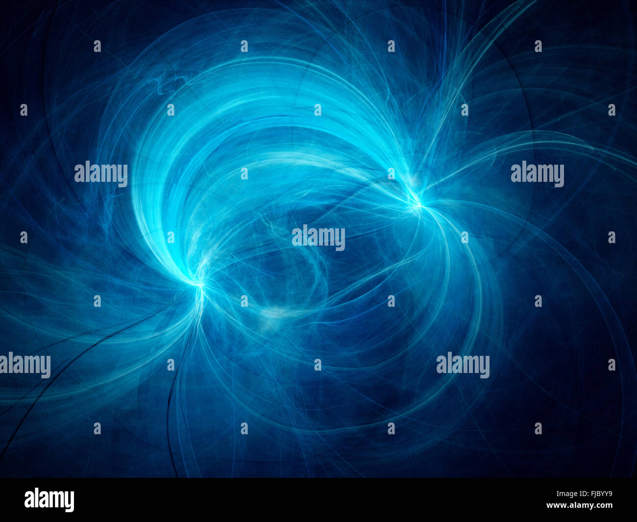 Blue electromagnetic field, computer generated abstract background Stock Photo