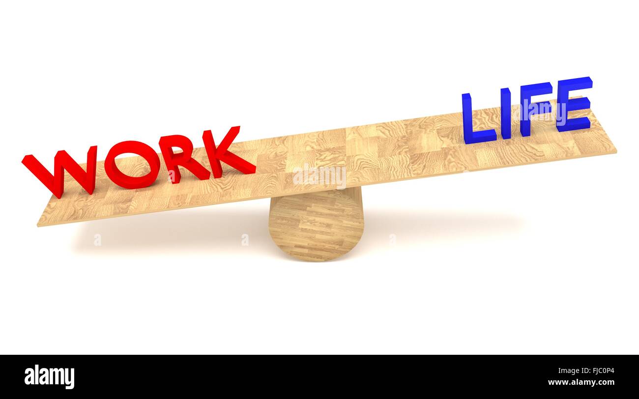 Work life balance wooden Cut Out Stock Images & Pictures - Alamy