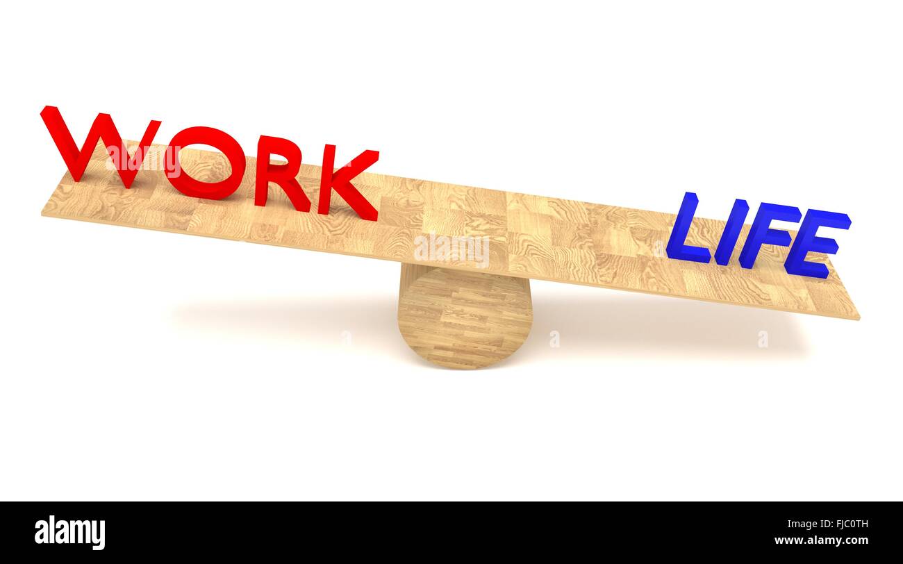Work life balance wooden Cut Out Stock Images & Pictures - Alamy