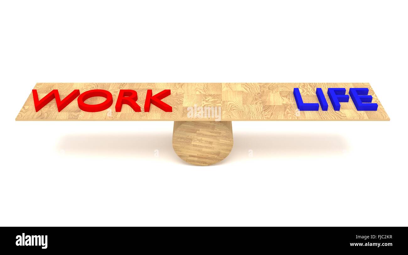 Work life balance wooden Cut Out Stock Images & Pictures - Alamy