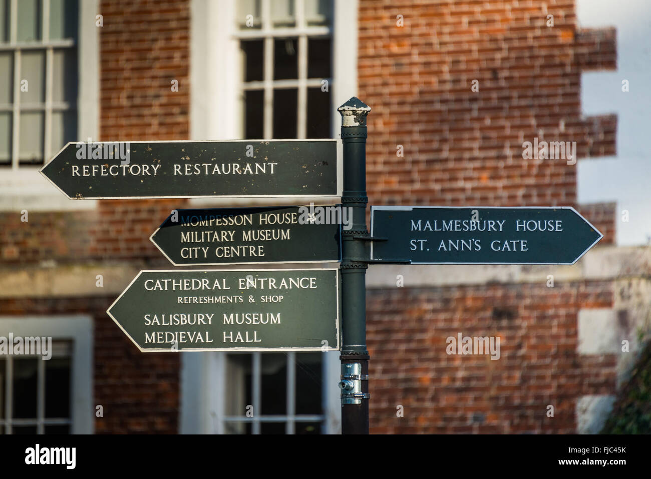 A sign post in Salisbury, Wiltshire Stock Photo