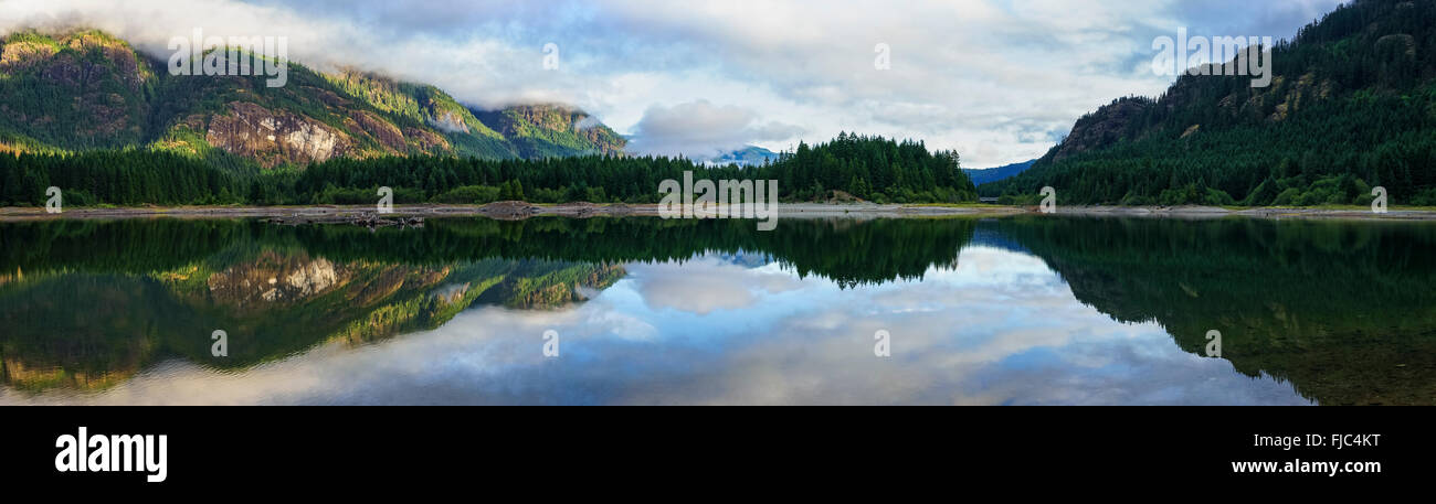 Buttle Lake, Strathcona Park, Vancouver Island, British Columbia, Canada, Panorama Stock Photo