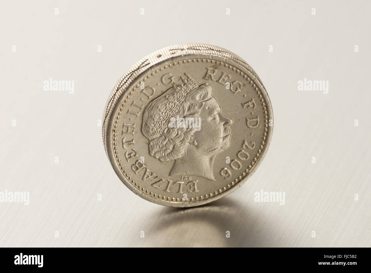 A pound coin on a simple background Stock Photo