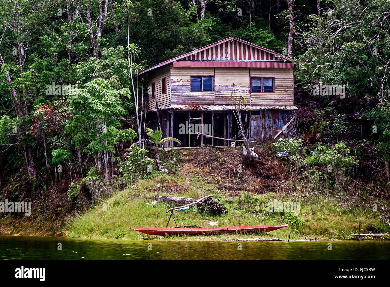 House OnThe Santubong River Sarawak Malaysia Stock Photo