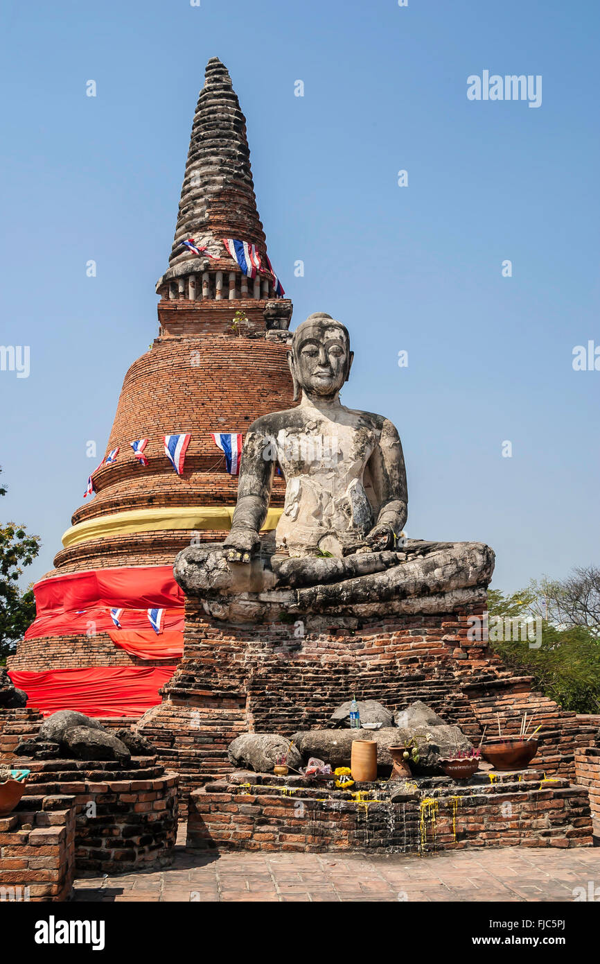 Thailand Ayutthaya Buddha at Wat Wora Chet Tha Ram  Adrian Baker Stock Photo