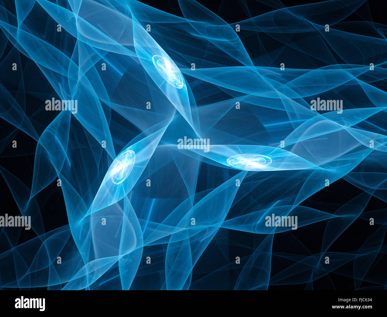 Blue glowing microprocessors, nanotechnology, computer generated abstract background Stock Photo