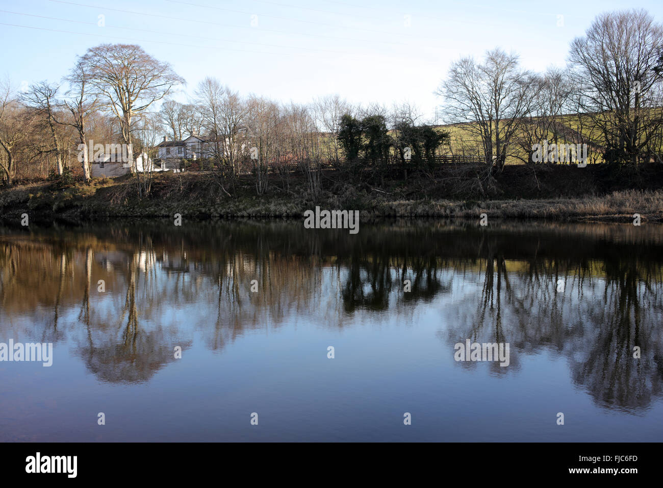 River Dee viewed from the left bank Cults Aberdeen city Scotland