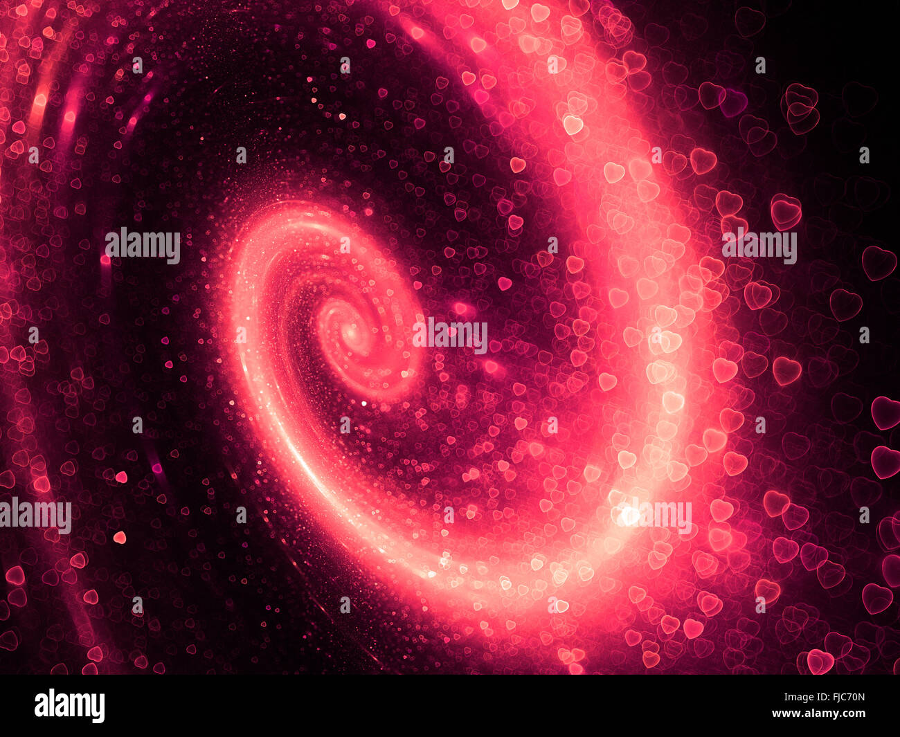 Pink Spiral Galaxy With Heart Shape Bokeh Valentine Computer