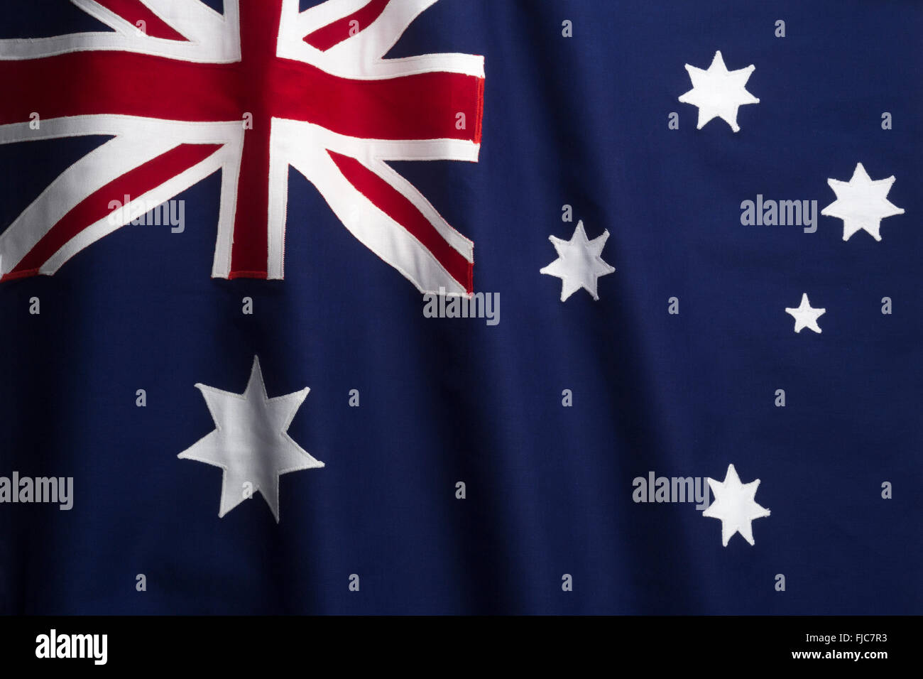 orkester Person med ansvar for sportsspil Eksperiment AUSTRALIAN FLAG MADE OF STITCHED COTTON BUNTING Stock Photo - Alamy