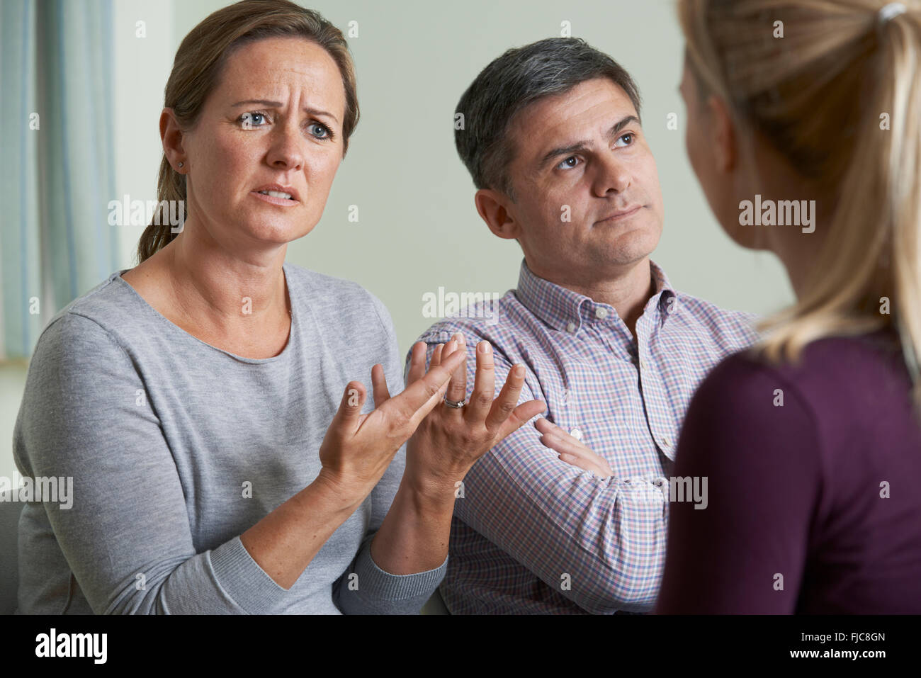 Couple Discussing Problems With Relationship Counsellor Stock Photo Alamy