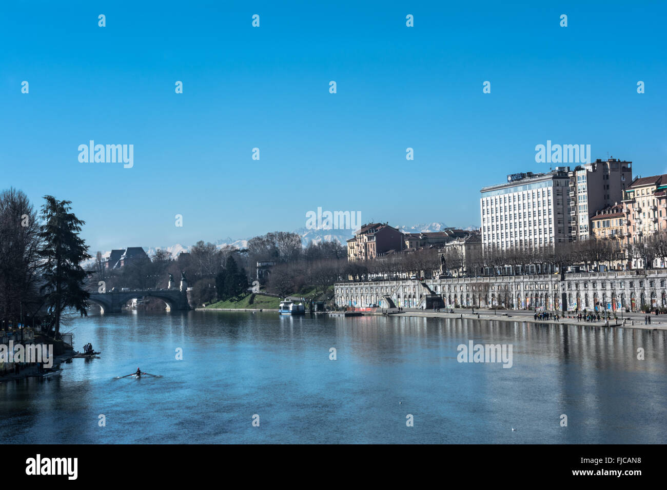 Po River in Turin, Italy Stock Photo