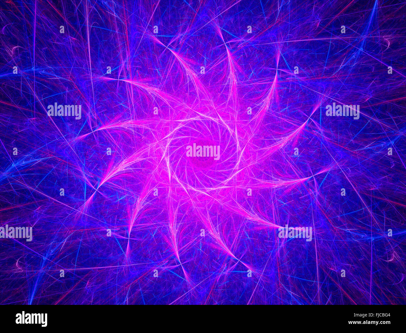 Purple abstract spiral object, computer generated abstract background Stock Photo