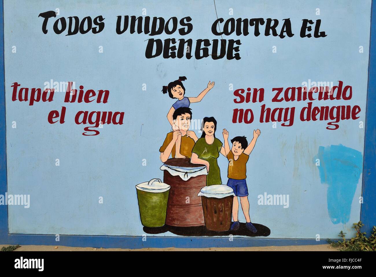 Prevention campaign against dengue - Beach in COLAN. Department of Piura .PERU Stock Photo