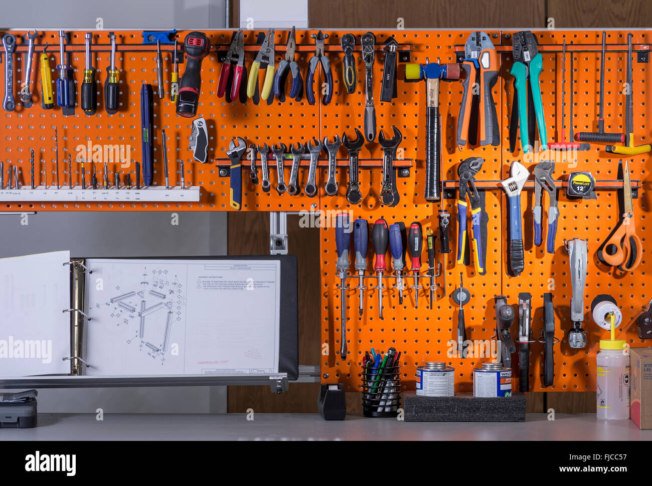 Neat & Tidy Tool Bench Stock Photo