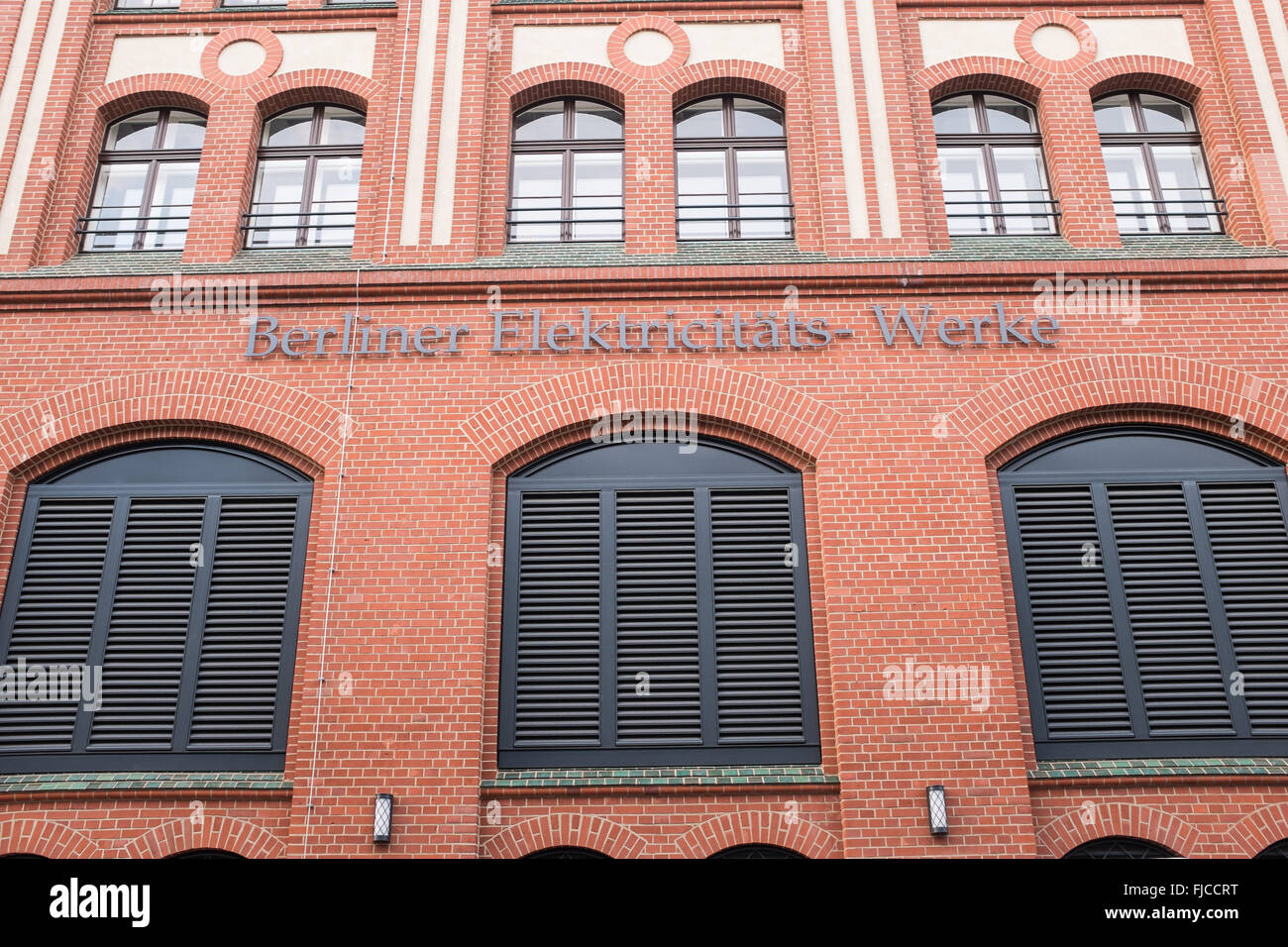 BERLIN FEBRUARY 28: 'Berliner Elektrizitätswerke AG' building Facade in the Auguststrasse on February 28 2016. Stock Photo