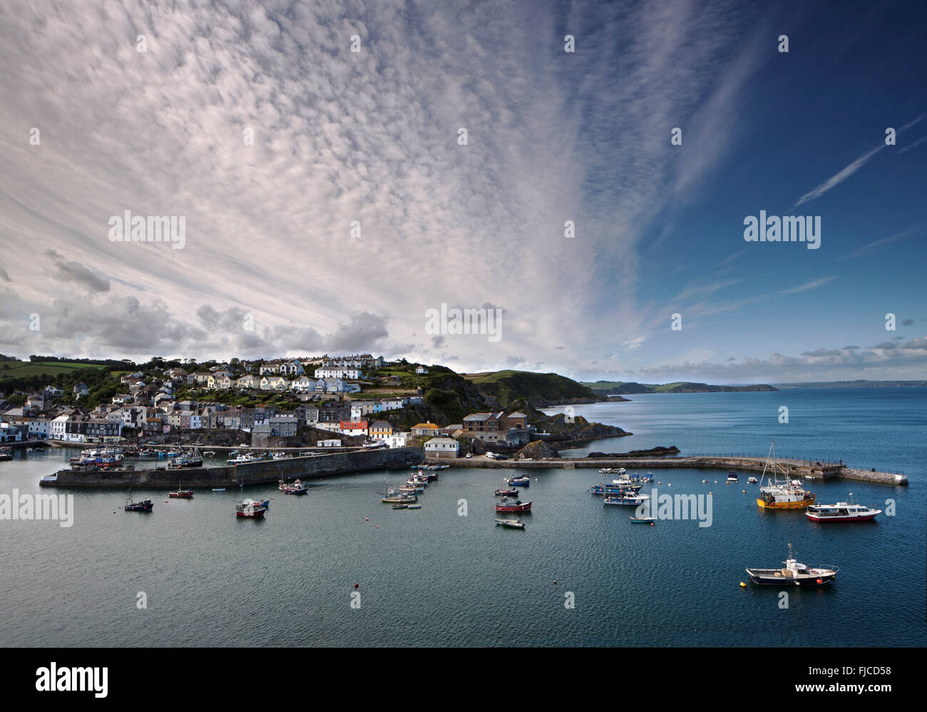 Mevagissey harbour and town, Cornwall Stock Photo