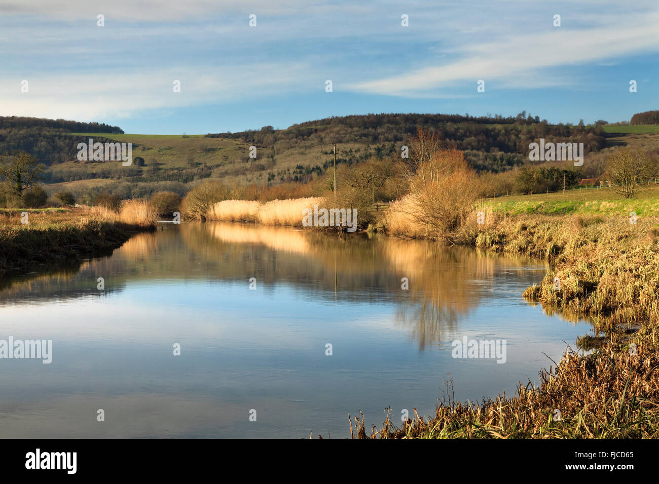 River Arun from Amberley, West Sussex Stock Photo