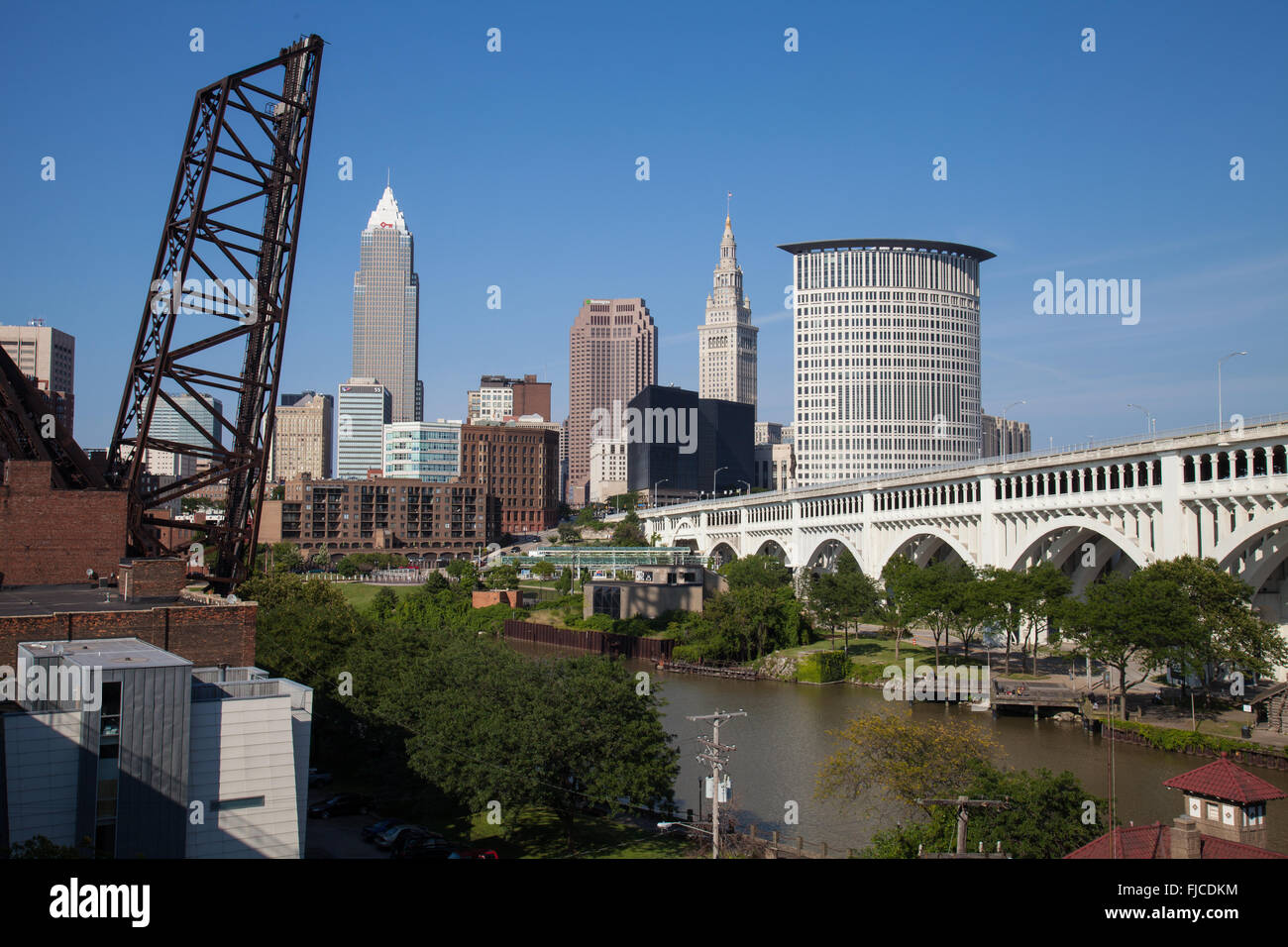 Cleveland, Ohio skyline during the day Stock Photo