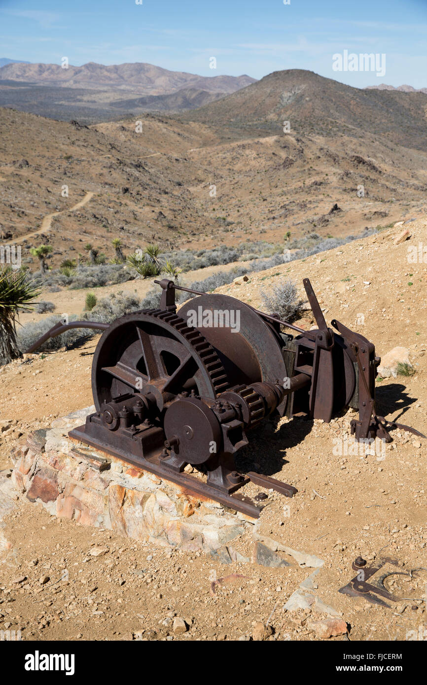 Machinery at the Lost Horse Mine, Joshua Tree National Park California USA Stock Photo