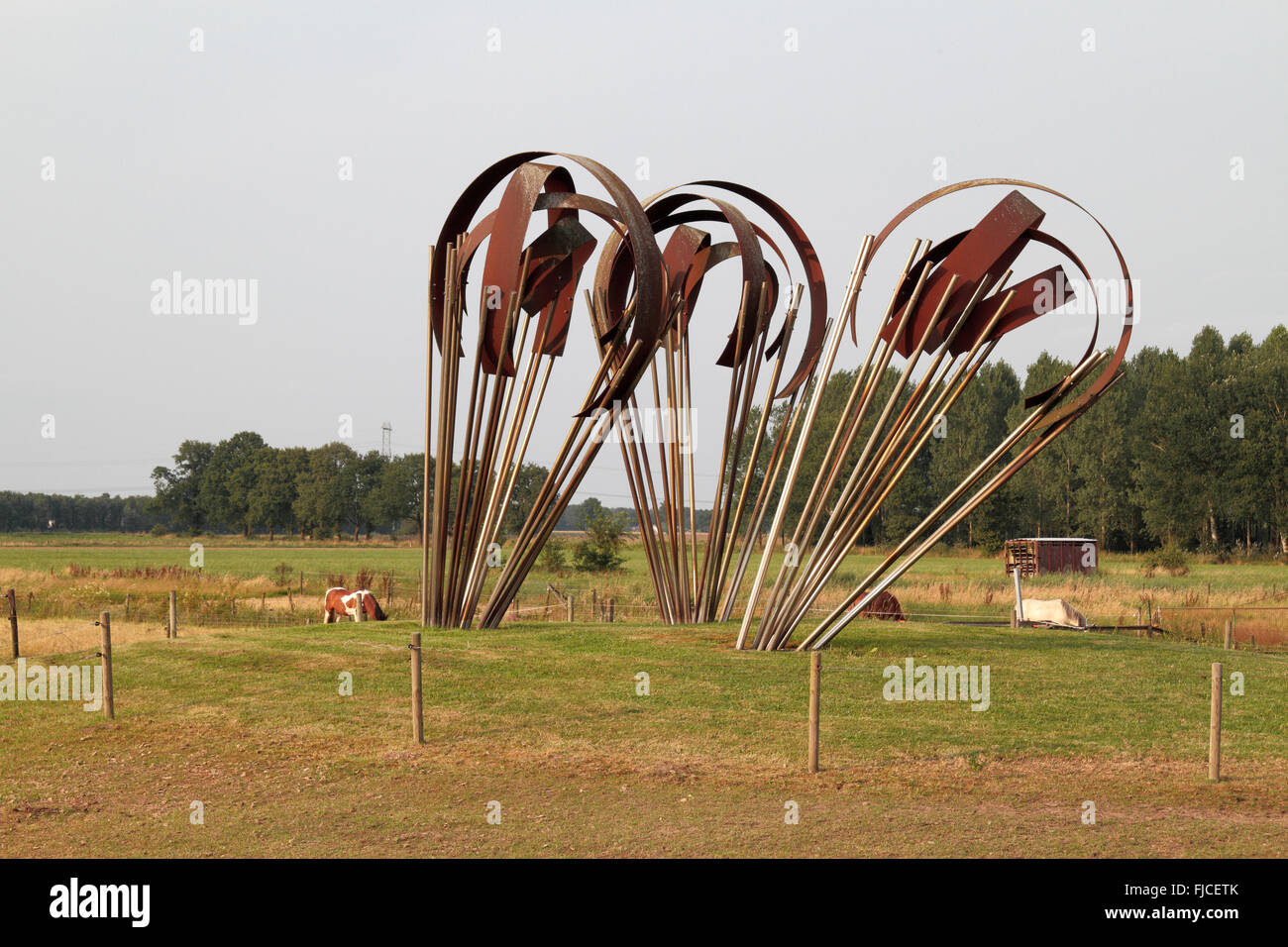 The parachute-like Monument to 325th Glider 504th PIR and Polish Battalion DZ/LZ, Overasselt, Gelderland, Netherlands. Stock Photo